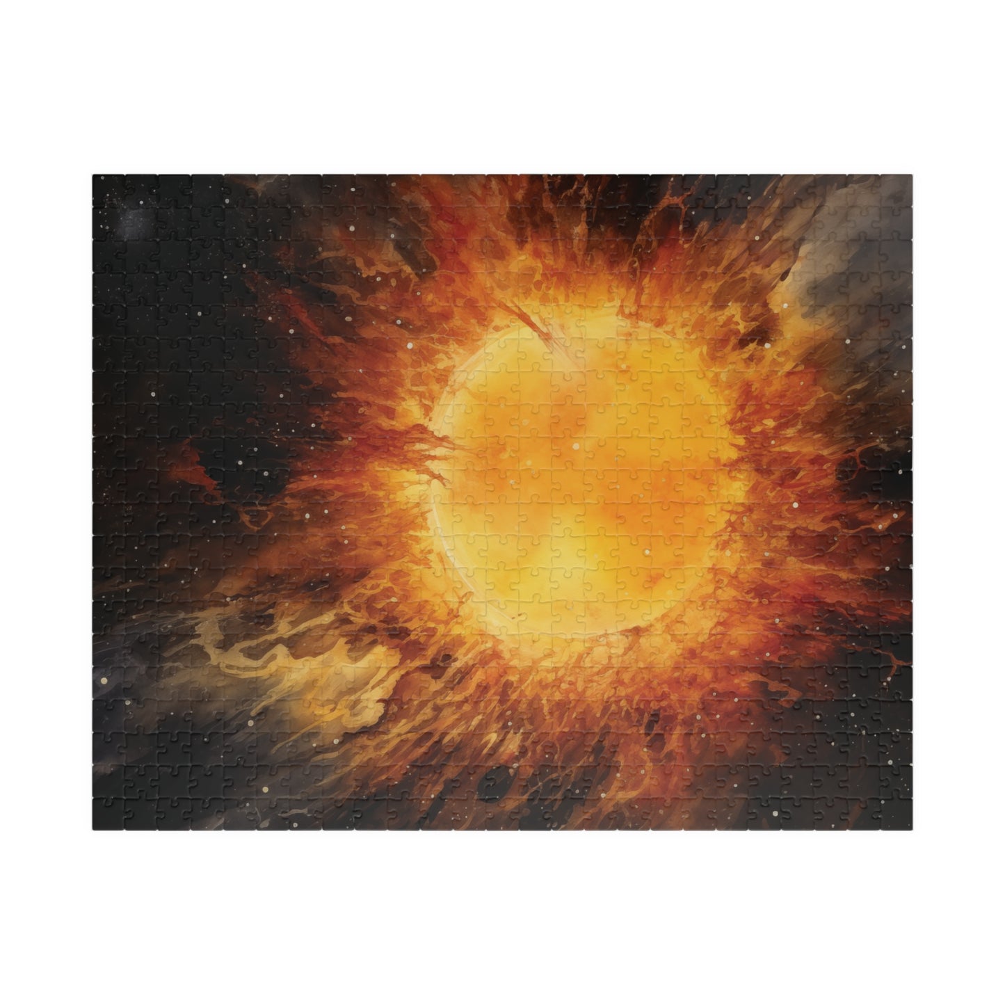 Solar Burst Puzzle (110, 252, 520, 1014 Pieces) - Fiery Sun, Outer Space Scene, Bold Astronomy Art