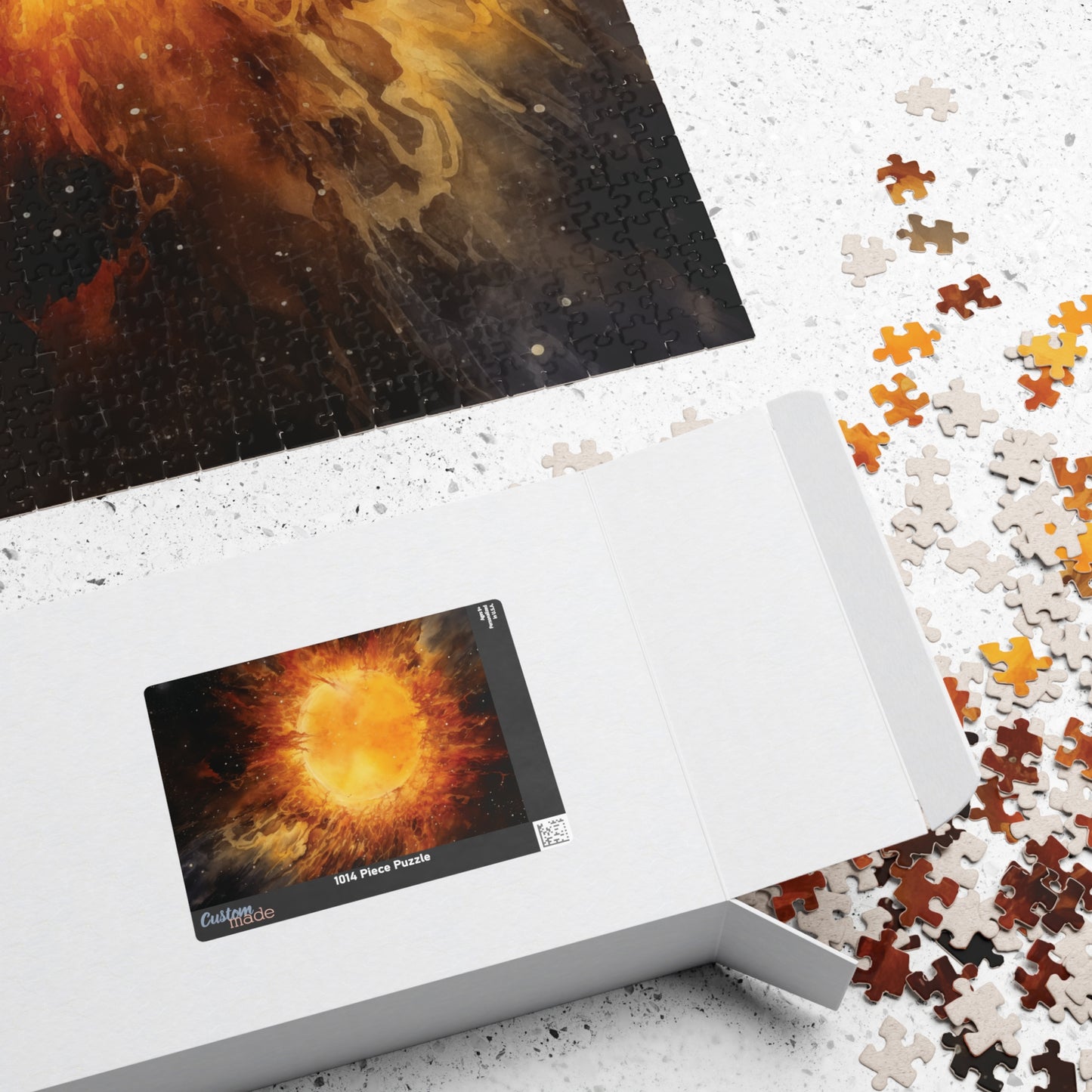 Solar Burst Puzzle (110, 252, 520, 1014 Pieces) - Fiery Sun, Outer Space Scene, Bold Astronomy Art