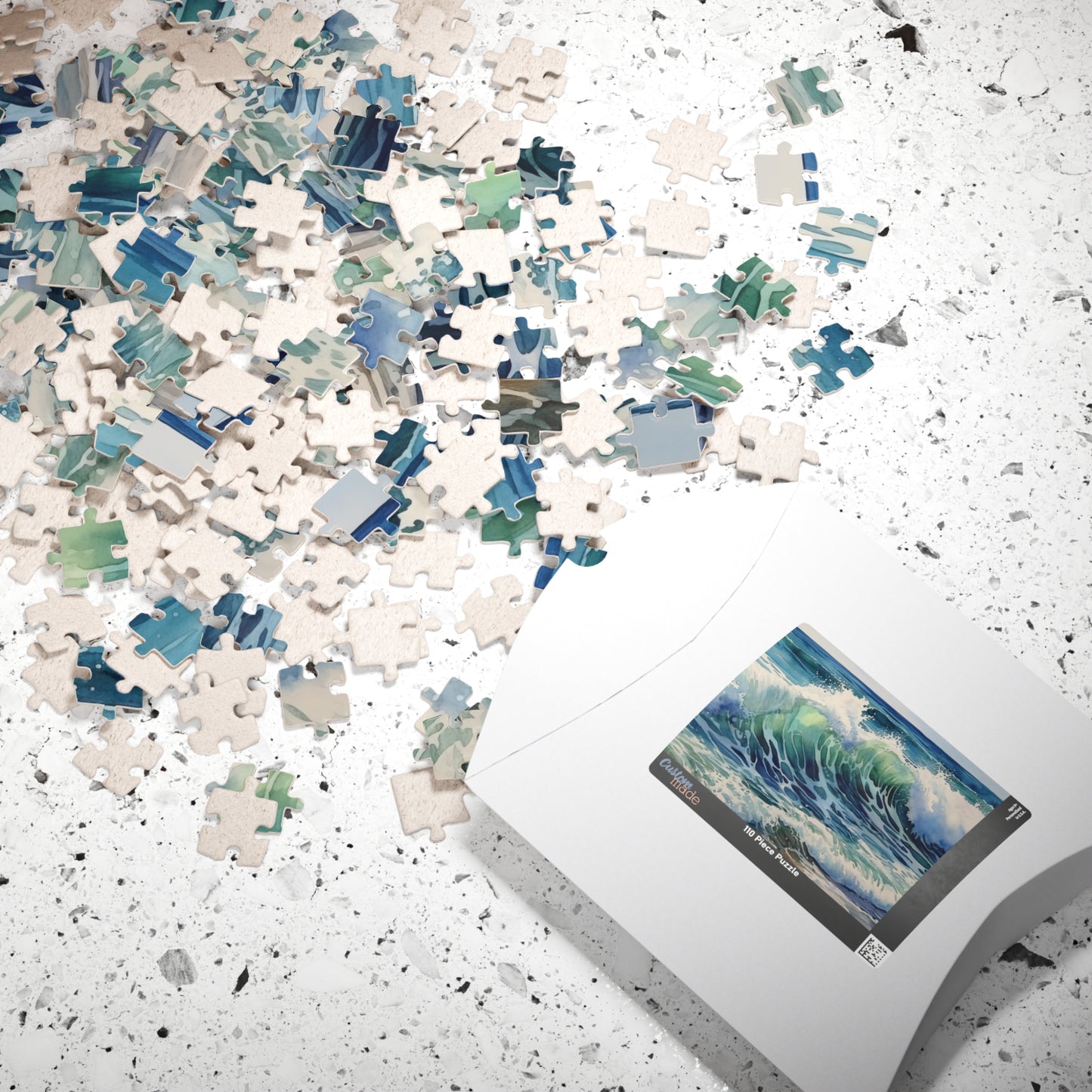 Excited Ocean Waves Puzzle (110, 252, 520, 1014 Pieces) - Dynamic Seascape Jigsaw, Coastal Wall Art, Ocean Lover Gift, Mindful Puzzle Play