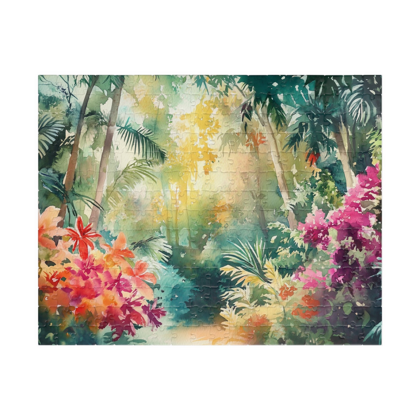 Tropical Bloom Puzzle (110, 252, 520, 1014 Pieces) - Vibrant Jungle Flowers, Rainforest Puzzle, Nature Decor, Gift for Puzzle Enthusiasts