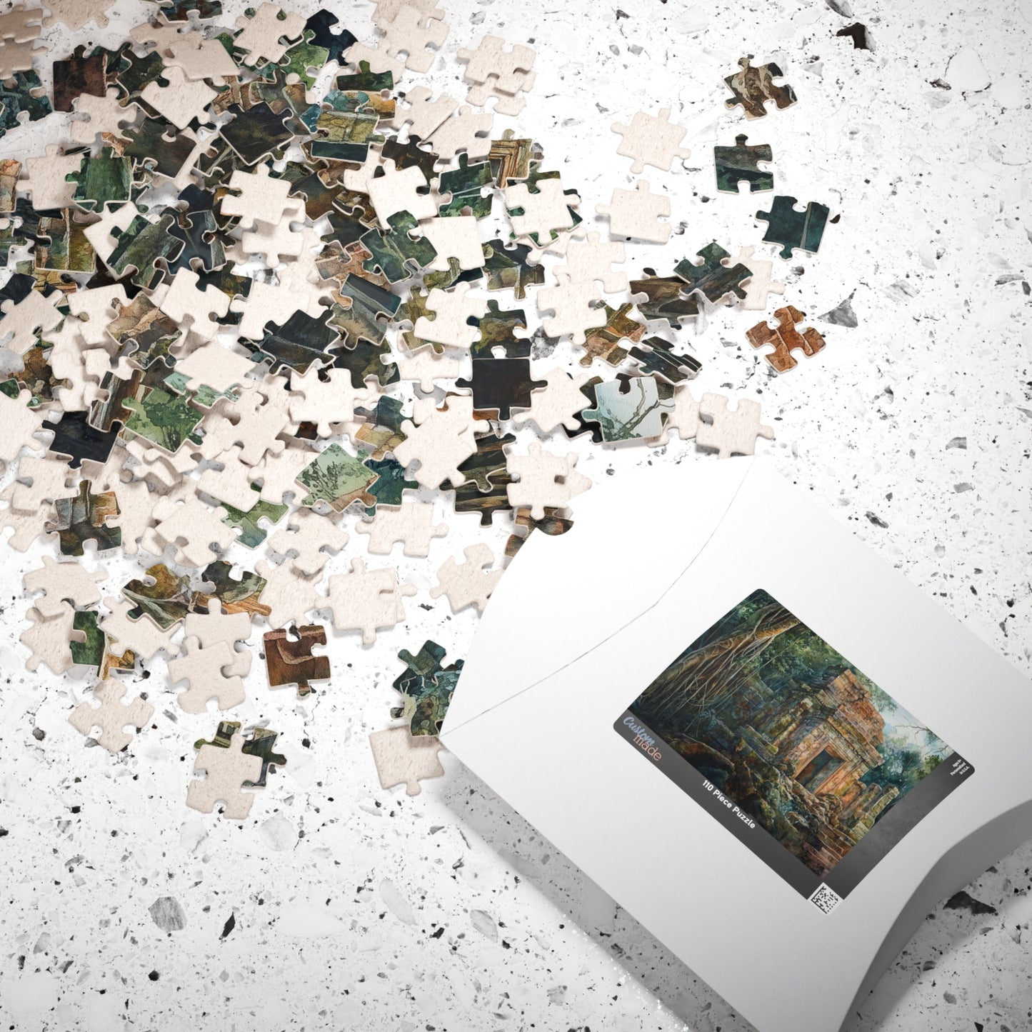 Jungle Ruins Puzzle (110, 252, 520, 1014 Pieces) - Ancient Stone Temple, Overgrown Jungle Puzzle, Mysterious Nature Decor