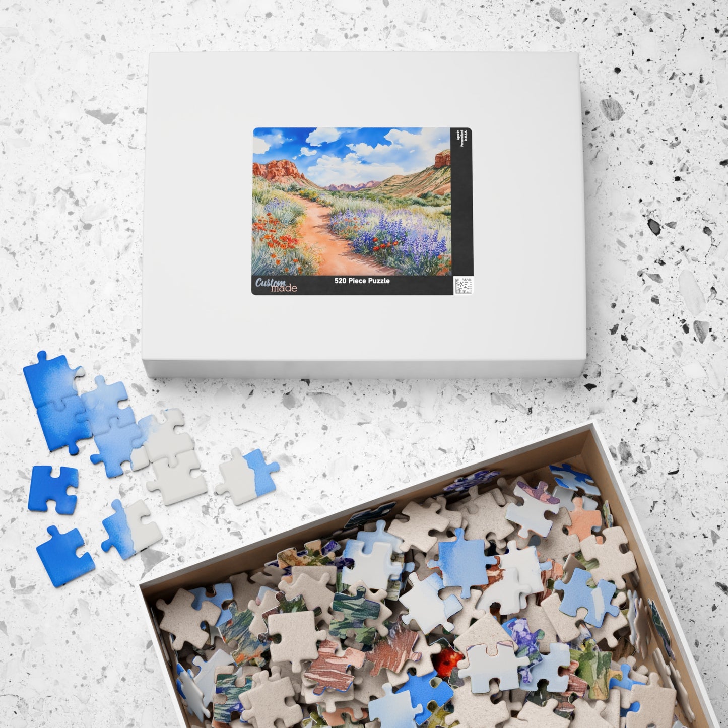 Desert Wildflower Trail Puzzle (110, 252, 520, 1014 Pieces) - Colorful Nature Puzzle, Hiking Scenery, Gift for Outdoor Lovers