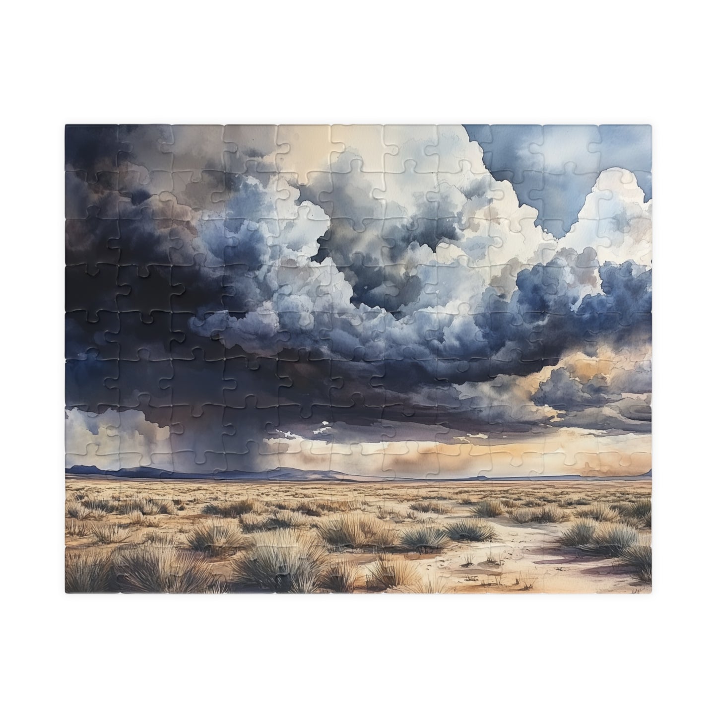 Desert Storm Puzzle (110, 252, 520, 1014 Pieces) - Moody Nature Jigsaw, Stormy Sky Art, Southwestern Puzzle, Gift for Landscape Lovers