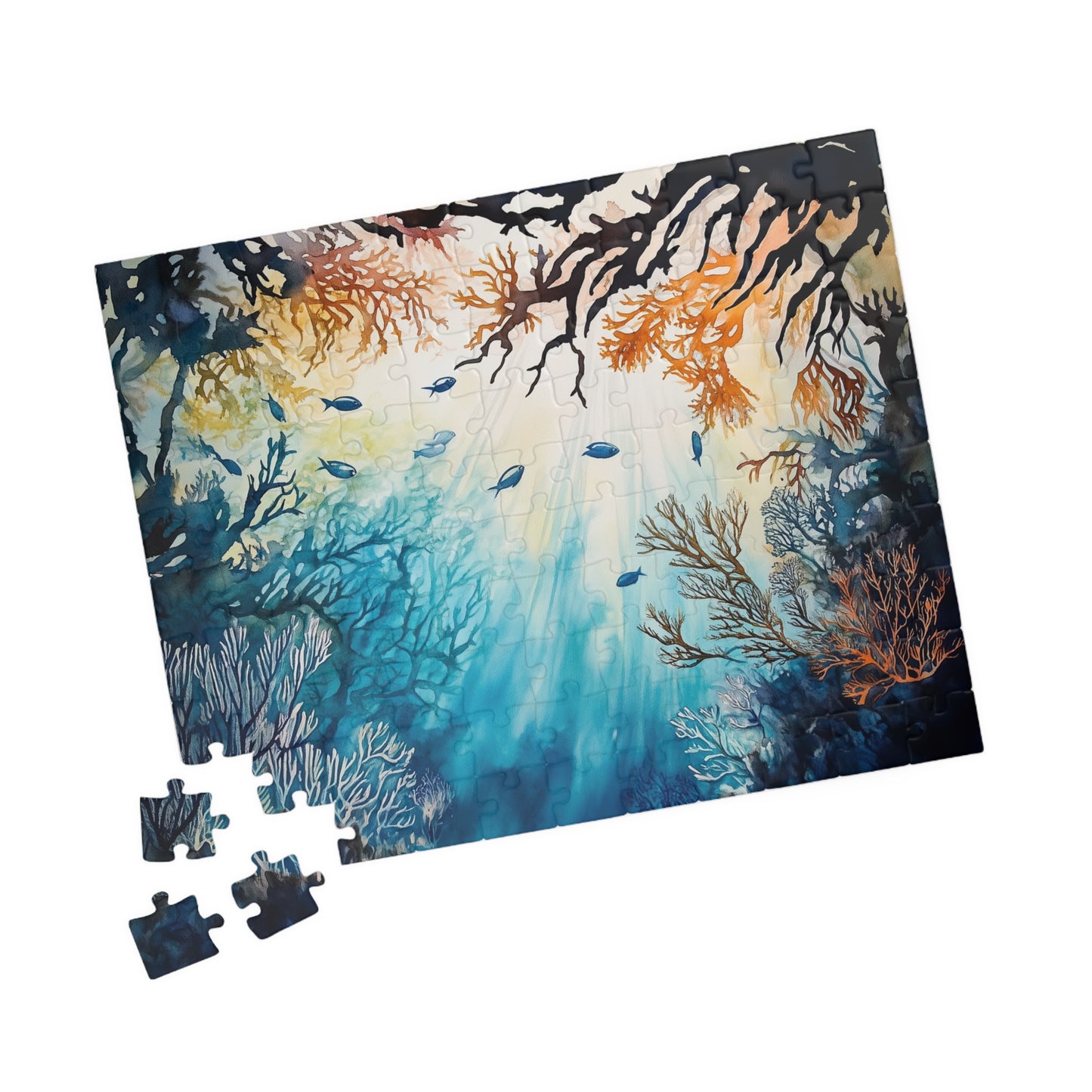 Sunlight Through the Reef Puzzle (110, 252, 520, 1014 Pieces) - Colorful Underwater Scene, Glowing Coral Garden, Vibrant Ocean Depths