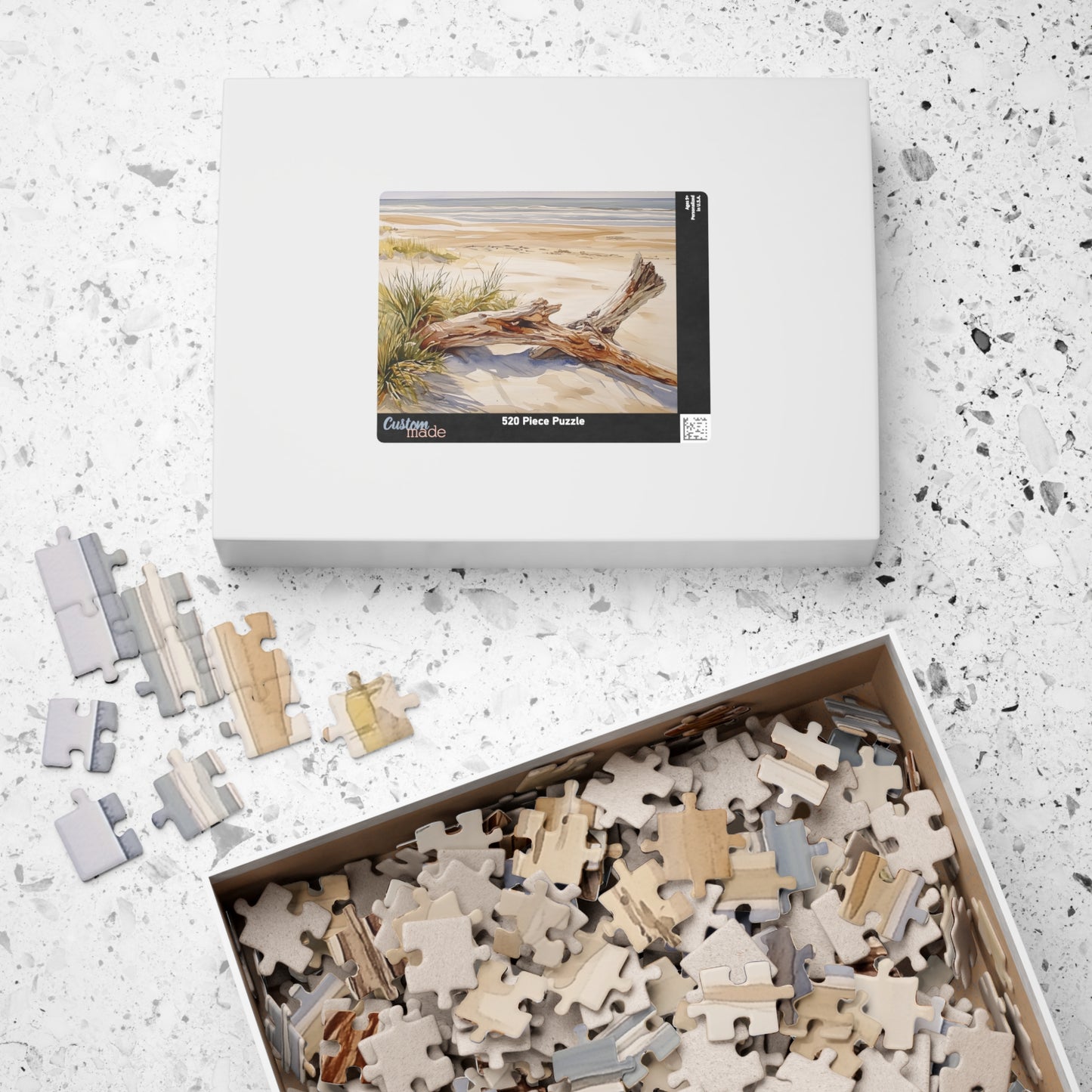 Golden Shore Driftwood Puzzle (110, 252, 520, 1014 Pieces) - Sunny Beach Puzzle, Coastal Decor, Nature Lover Gift, Relaxing Mindful Jigsaw