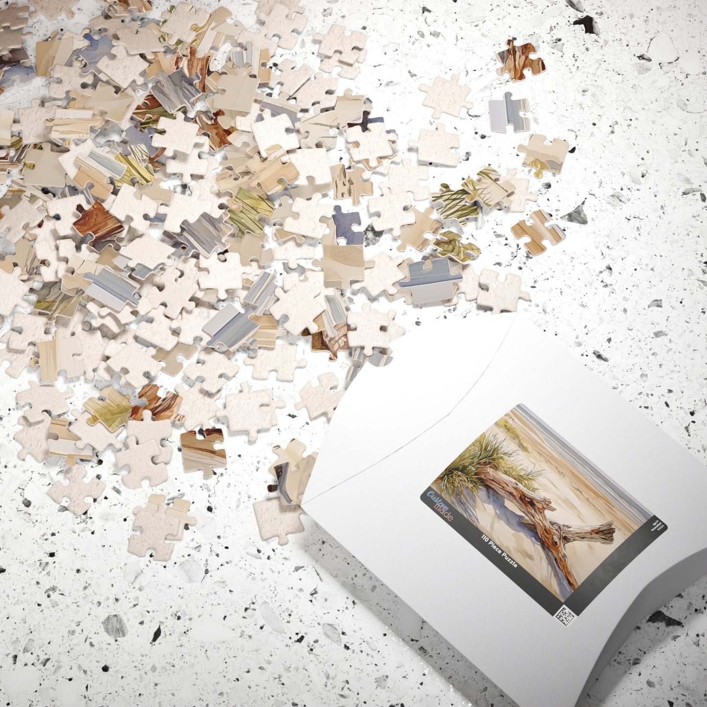 Golden Shore Driftwood Puzzle (110, 252, 520, 1014 Pieces) - Sunny Beach Puzzle, Coastal Decor, Nature Lover Gift, Relaxing Mindful Jigsaw