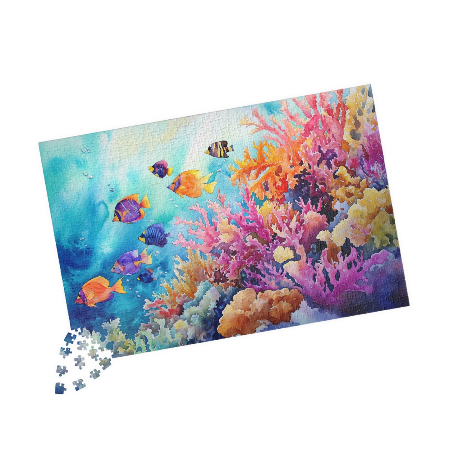 Colorful Coral Reef Puzzle (110, 252, 520, 1014 Pieces) - Tropical Fish, Vibrant Ocean Scene, Underwater Rainbow Adventure