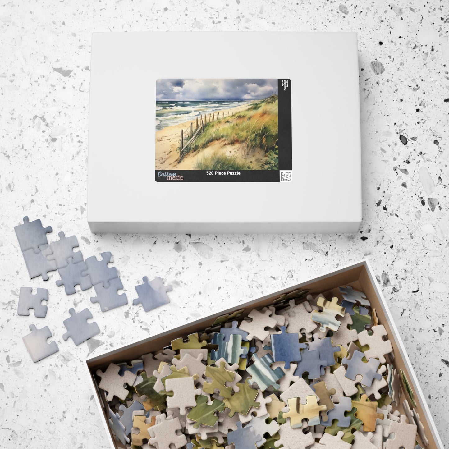 Coastal Dune Puzzle (110, 252, 520, 1014 Pieces) - Tranquil Beach Scene, Soothing Ocean Art, Relaxing Puzzle for Beach Lovers & Families