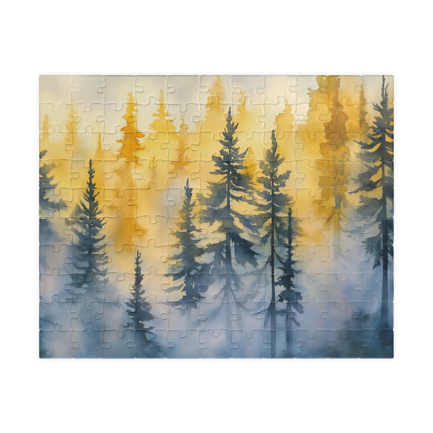 Misty Pines Puzzle (110, 252, 520, 1014 Pieces) - Moody Forest Jigsaw, Evergreen Wall Art, Calm Nature Puzzle for Relaxation