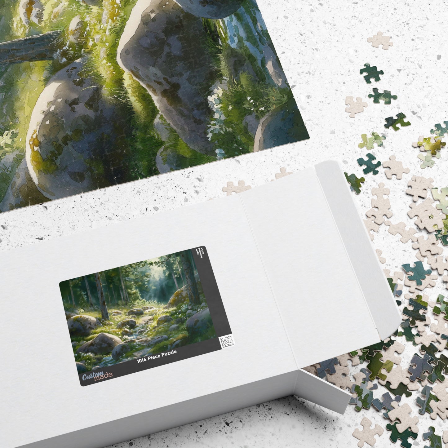 Rocky Forest Stream Puzzle (110, 252, 520, 1014 Pieces) - Peaceful Nature Jigsaw, Woodland Puzzle Art, Gift for Puzzle Lovers