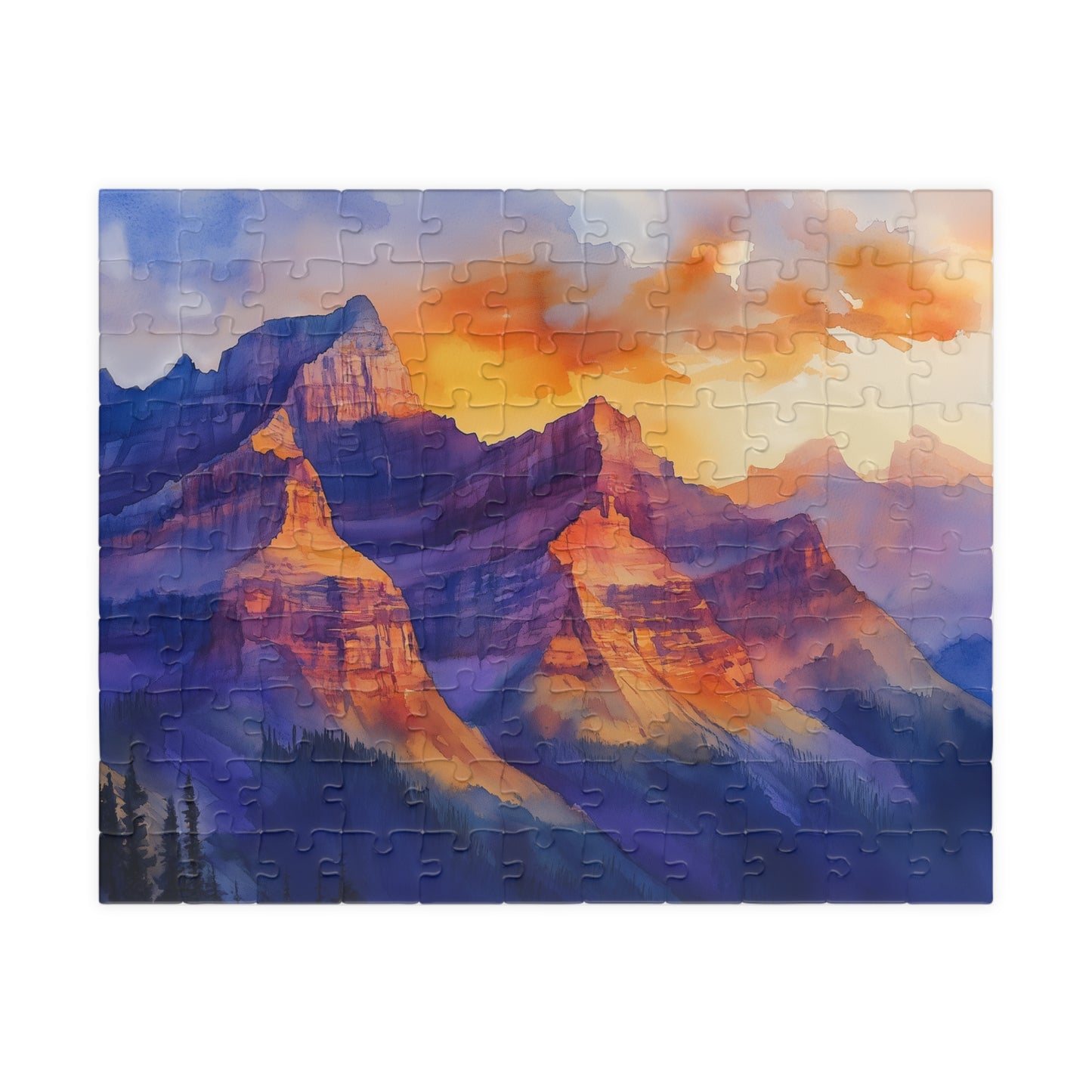 Desert Cliffs at Sunset Puzzle (110, 252, 520, 1014 Pieces) - Bold Southwest Landscape, Vibrant Nature Art Gift