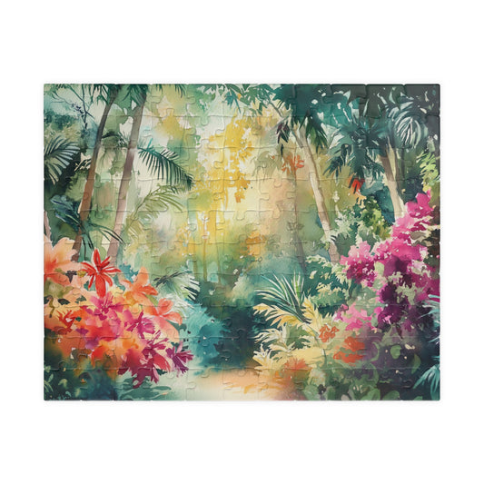 Tropical Bloom Puzzle (110, 252, 520, 1014 Pieces) - Vibrant Jungle Flowers, Rainforest Puzzle, Nature Decor, Gift for Puzzle Enthusiasts