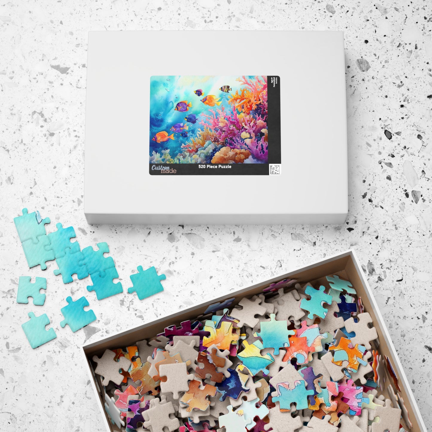 Colorful Coral Reef Puzzle (110, 252, 520, 1014 Pieces) - Tropical Fish, Vibrant Ocean Scene, Underwater Rainbow Adventure