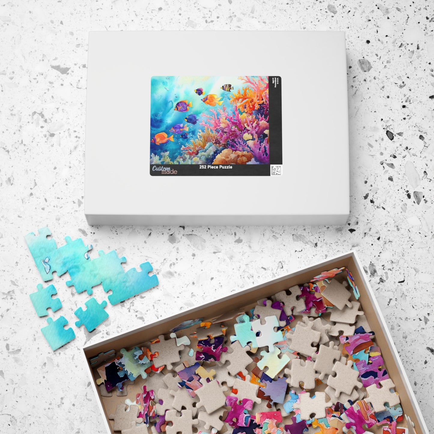 Colorful Coral Reef Puzzle (110, 252, 520, 1014 Pieces) - Tropical Fish, Vibrant Ocean Scene, Underwater Rainbow Adventure