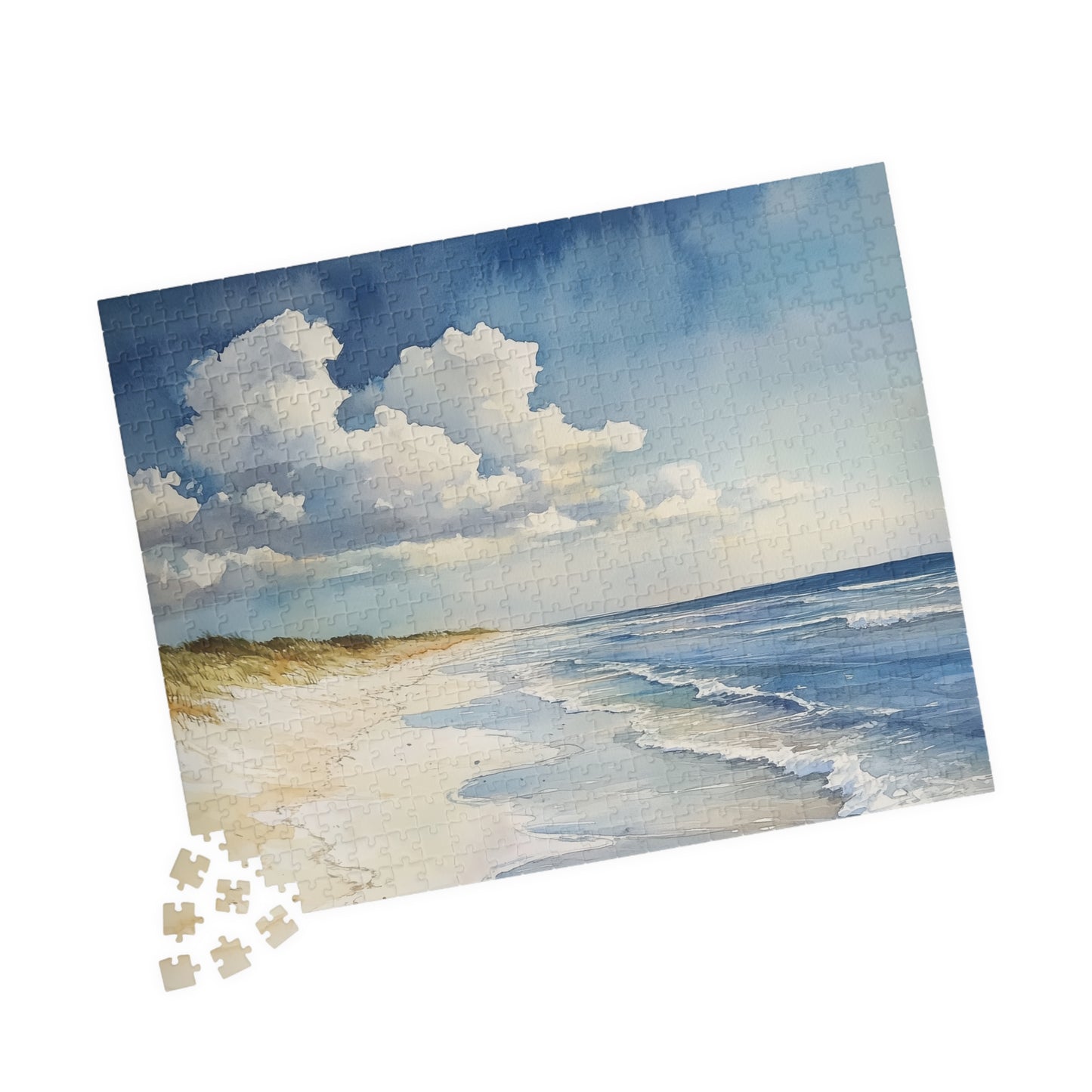 Gentle Shoreline Puzzle (110, 252, 520, 1014 Pieces) - Tranquil Beach Puzzle, Coastal Wall Art, Ocean Lover Gift, Relaxing Jigsaw for Adults