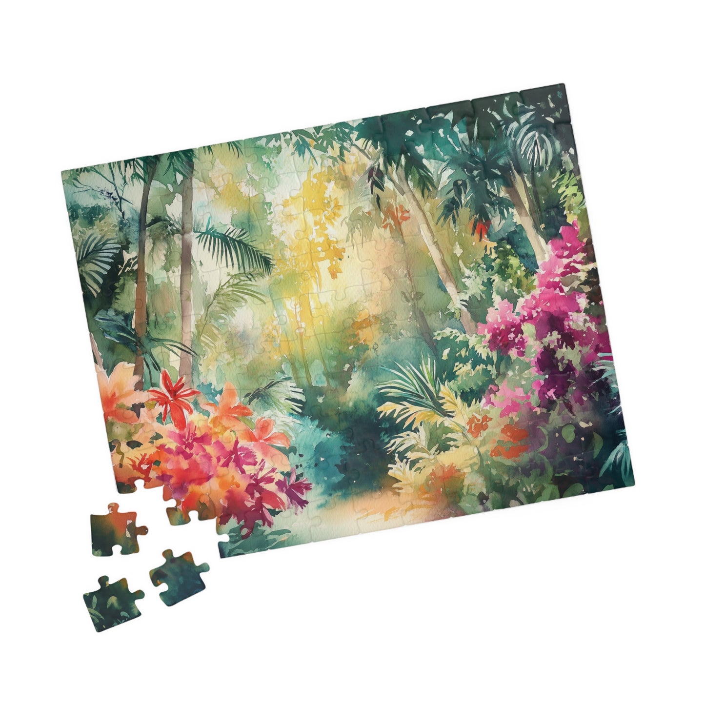 Tropical Bloom Puzzle (110, 252, 520, 1014 Pieces) - Vibrant Jungle Flowers, Rainforest Puzzle, Nature Decor, Gift for Puzzle Enthusiasts