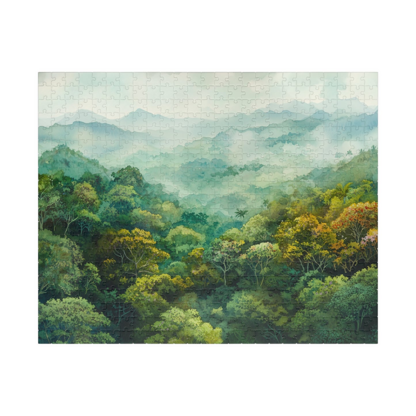 Misty Jungle Canopy Puzzle (110, 252, 520, 1014 Pieces) - Tropical Rainforest Puzzle, Green Nature Decor, Gift for Puzzle & Travel Lovers