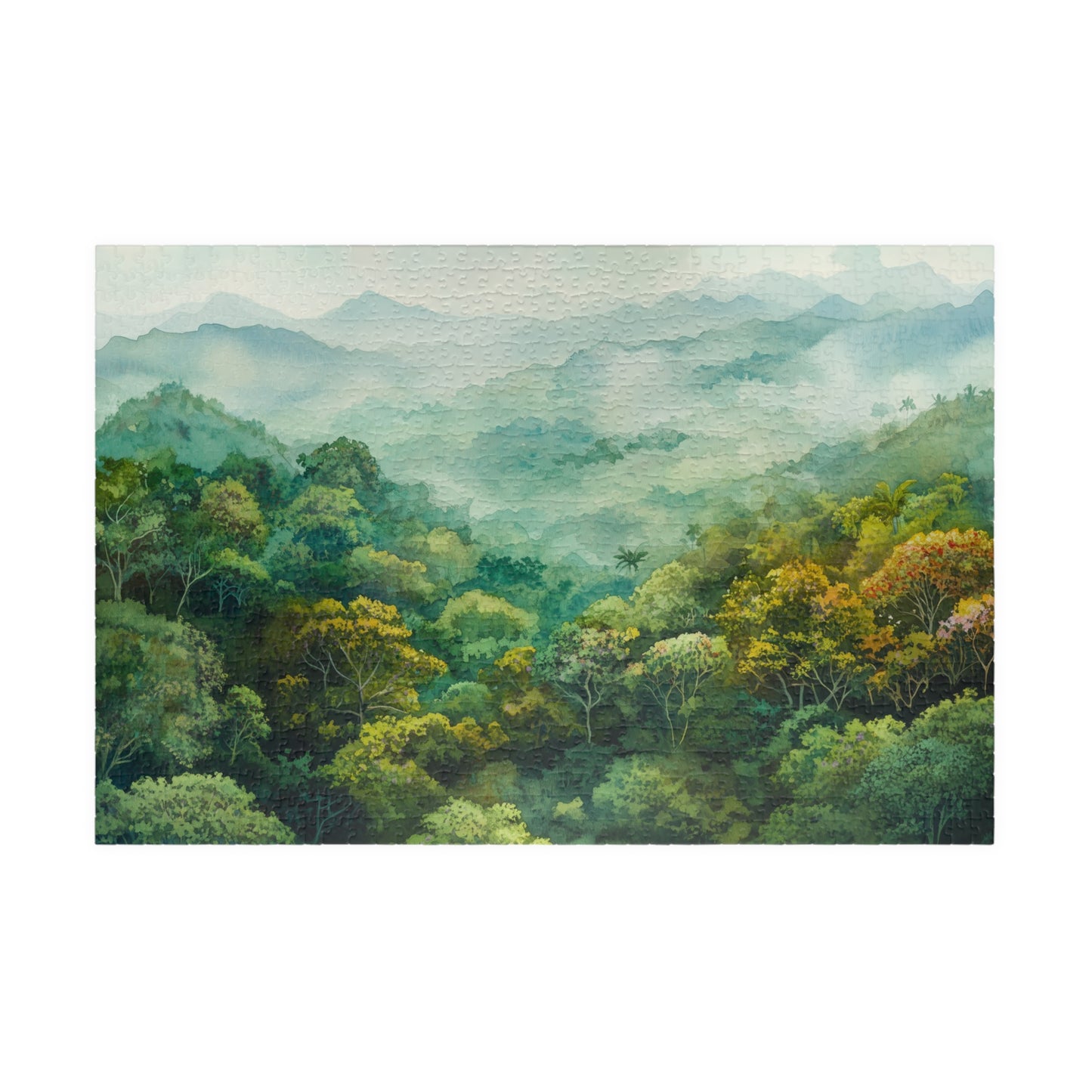 Misty Jungle Canopy Puzzle (110, 252, 520, 1014 Pieces) - Tropical Rainforest Puzzle, Green Nature Decor, Gift for Puzzle & Travel Lovers
