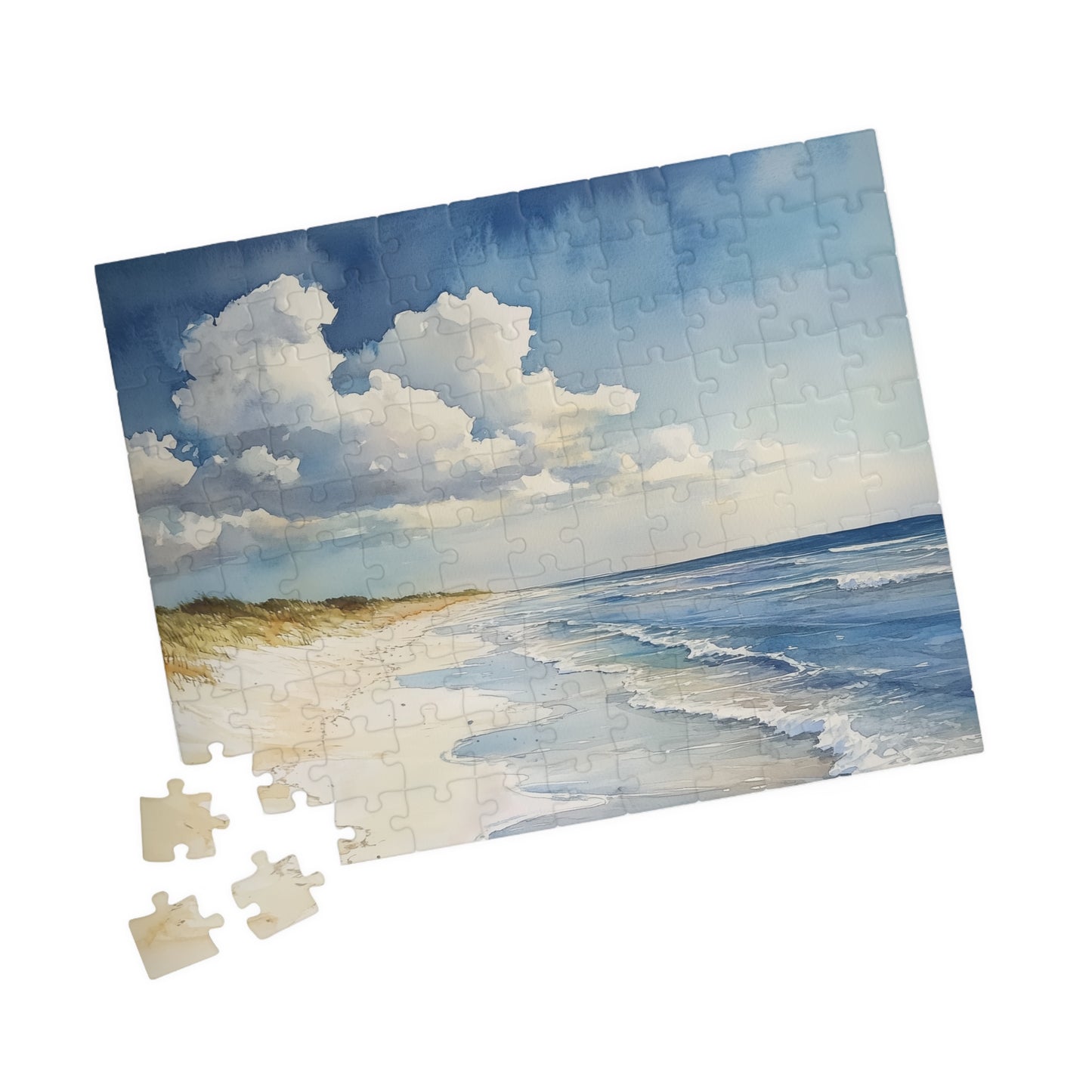 Gentle Shoreline Puzzle (110, 252, 520, 1014 Pieces) - Tranquil Beach Puzzle, Coastal Wall Art, Ocean Lover Gift, Relaxing Jigsaw for Adults