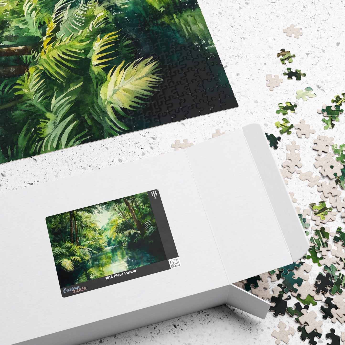 Winding Jungle River Puzzle (110, 252, 520, 1014 Pieces) - Lush Rainforest Waterway, Green Tropical Escape, Tranquil Nature Puzzle
