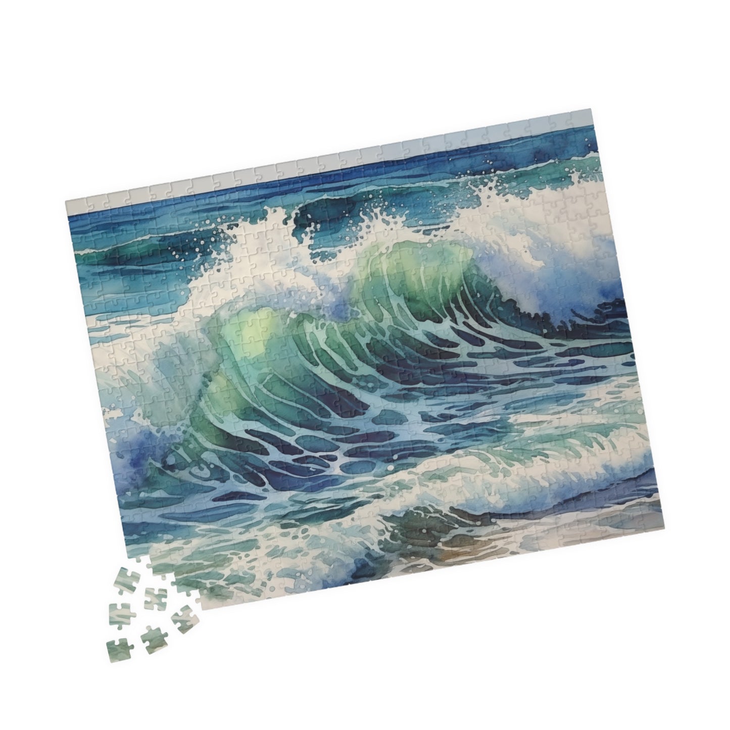 Excited Ocean Waves Puzzle (110, 252, 520, 1014 Pieces) - Dynamic Seascape Jigsaw, Coastal Wall Art, Ocean Lover Gift, Mindful Puzzle Play