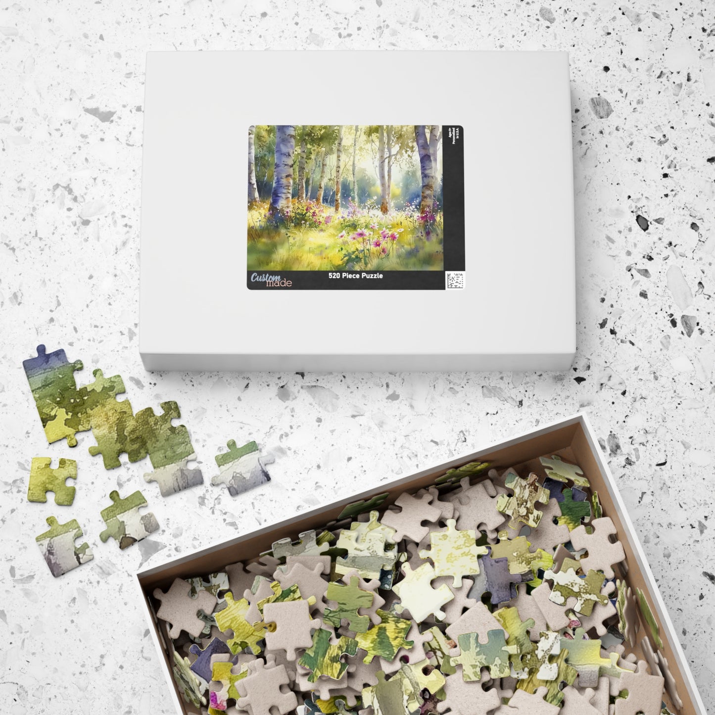 Sunlit Forest Glade Puzzle (110, 252, 520, 1014 Pieces) - Woodland Flower Puzzle, Spring Meadow Jigsaw, Peaceful Nature Decor