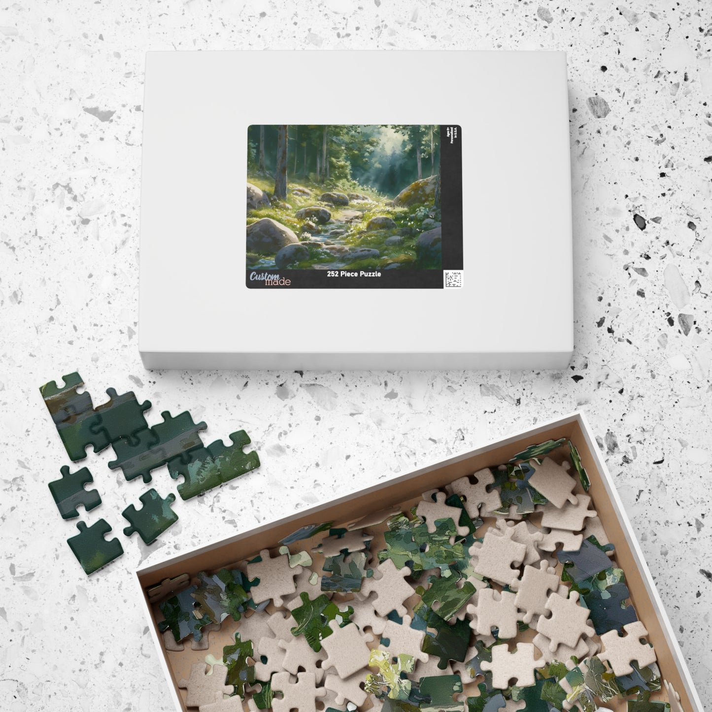 Rocky Forest Stream Puzzle (110, 252, 520, 1014 Pieces) - Peaceful Nature Jigsaw, Woodland Puzzle Art, Gift for Puzzle Lovers