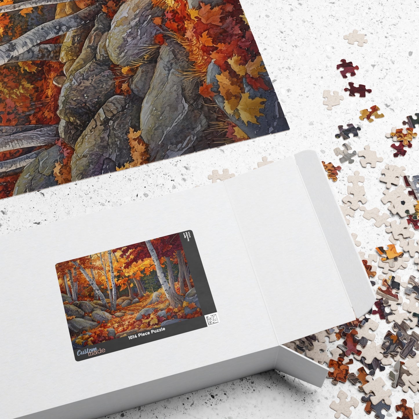 Autumn Mountain Puzzle (110, 252, 520, 1014 Pieces) - Fall Foliage Jigsaw, Forest Trail Art, Nature Gift, Cozy Seasonal Decor