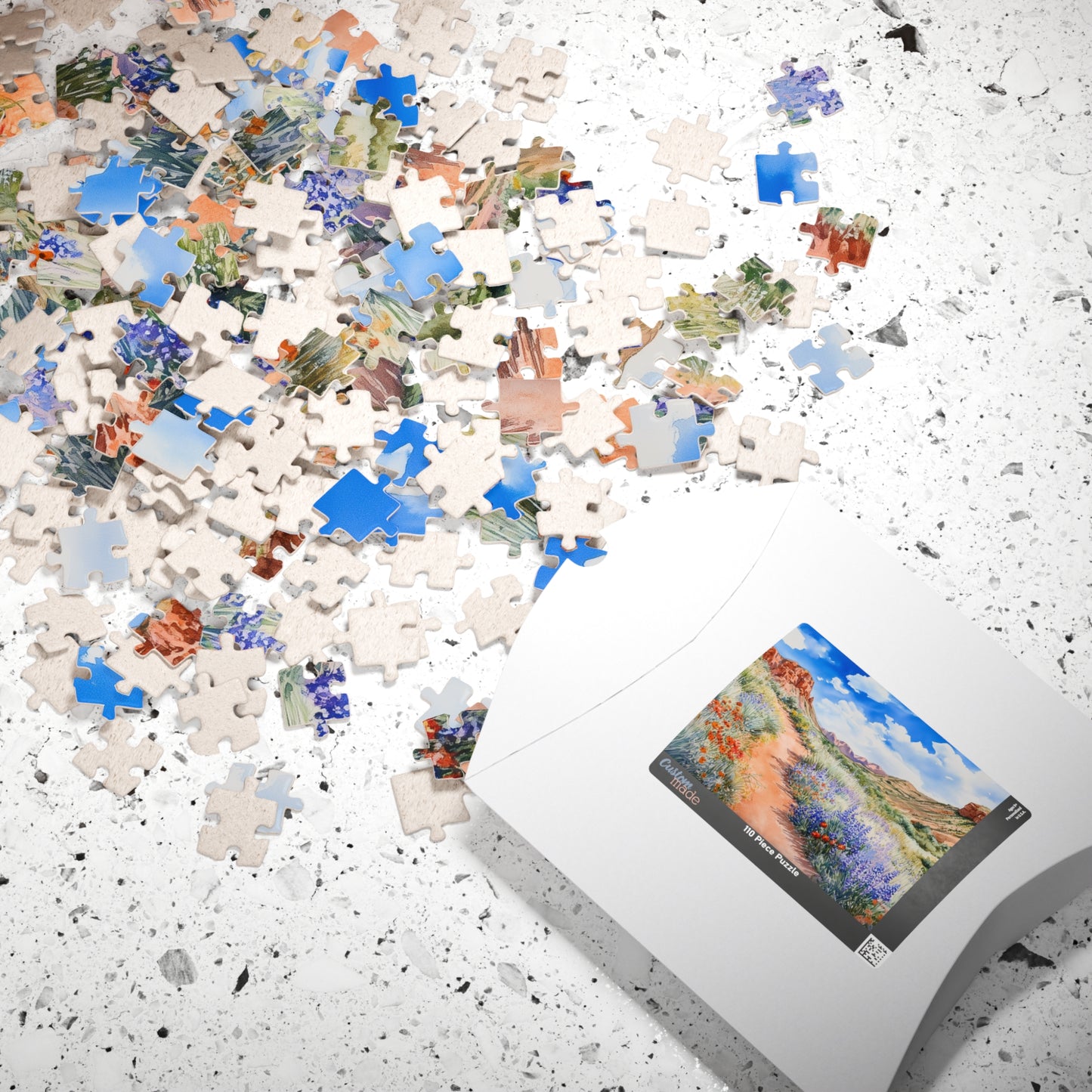 Desert Wildflower Trail Puzzle (110, 252, 520, 1014 Pieces) - Colorful Nature Puzzle, Hiking Scenery, Gift for Outdoor Lovers
