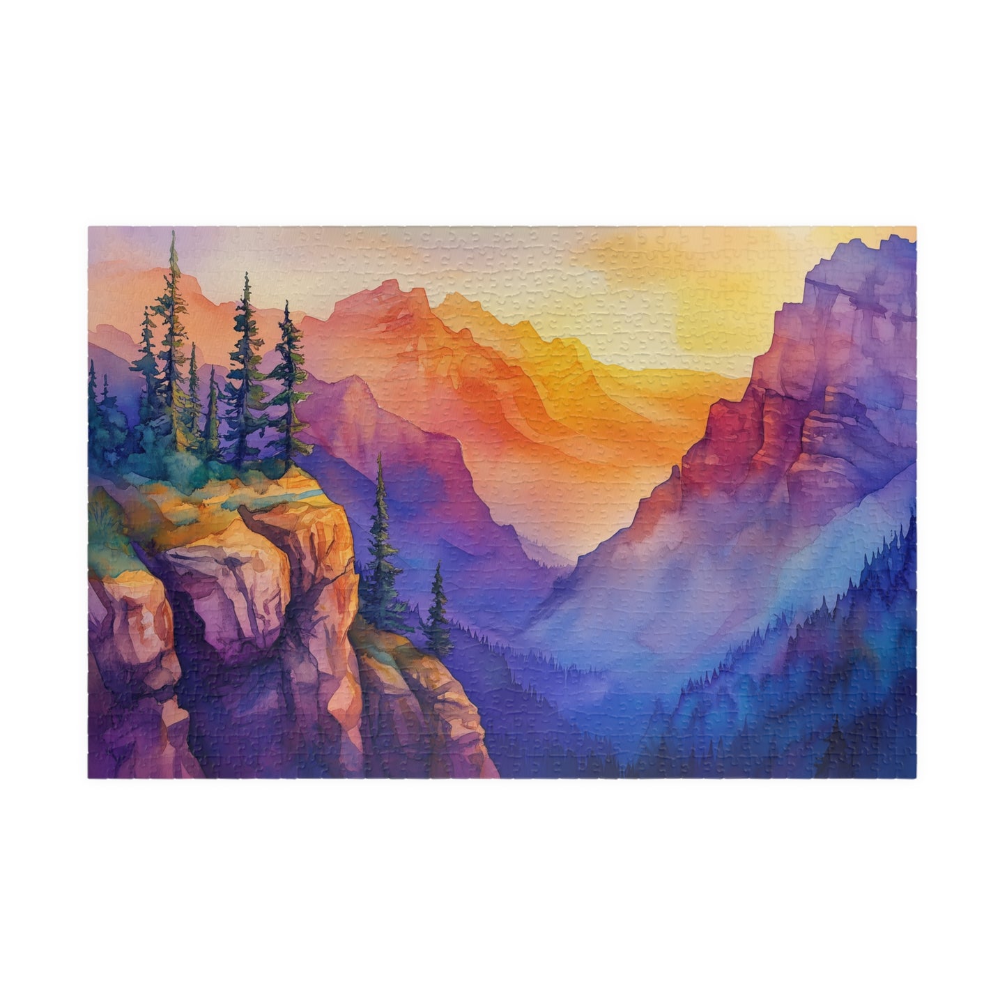 Painted Mountain Range Puzzle (110, 252, 520, 1014 Pieces) - Colorful Nature Puzzle, Sunset Landscape Art, Gift for Outdoor Lovers