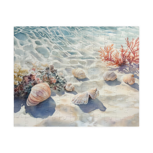 Sea Floor Treasures Puzzle (110, 252, 520, 1014 Pieces) - Shells, Coral, and Sunlit Ocean Beauty for Relaxing, Family-Friendly Fun