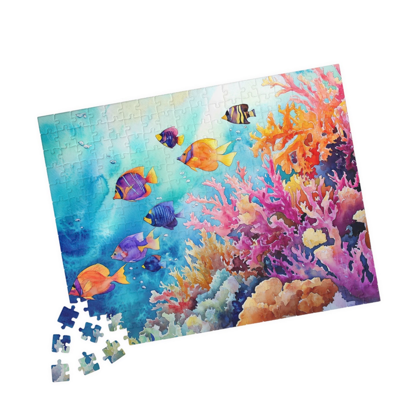 Colorful Coral Reef Puzzle (110, 252, 520, 1014 Pieces) - Tropical Fish, Vibrant Ocean Scene, Underwater Rainbow Adventure
