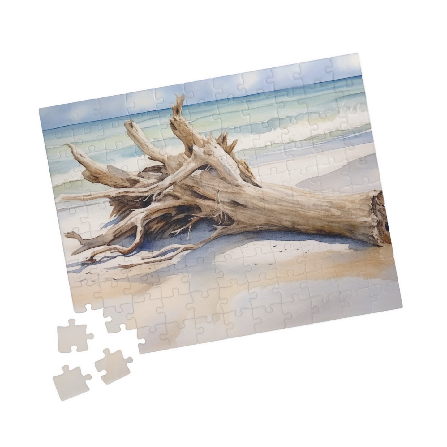 Driftwood Shoreline Puzzle (110, 252, 520, 1014 Pieces) - Beach Nature Puzzle, Calm Ocean Decor, Gift for Coastal Lovers, Relaxing Jigsaw