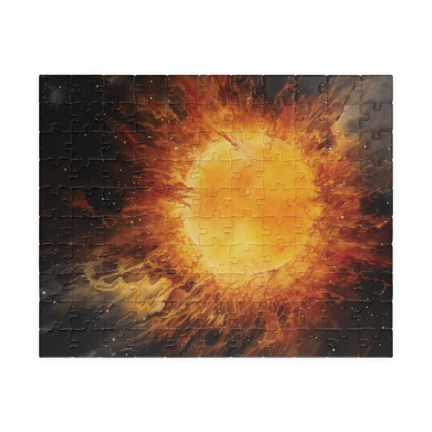 Solar Burst Puzzle (110, 252, 520, 1014 Pieces) - Fiery Sun, Outer Space Scene, Bold Astronomy Art
