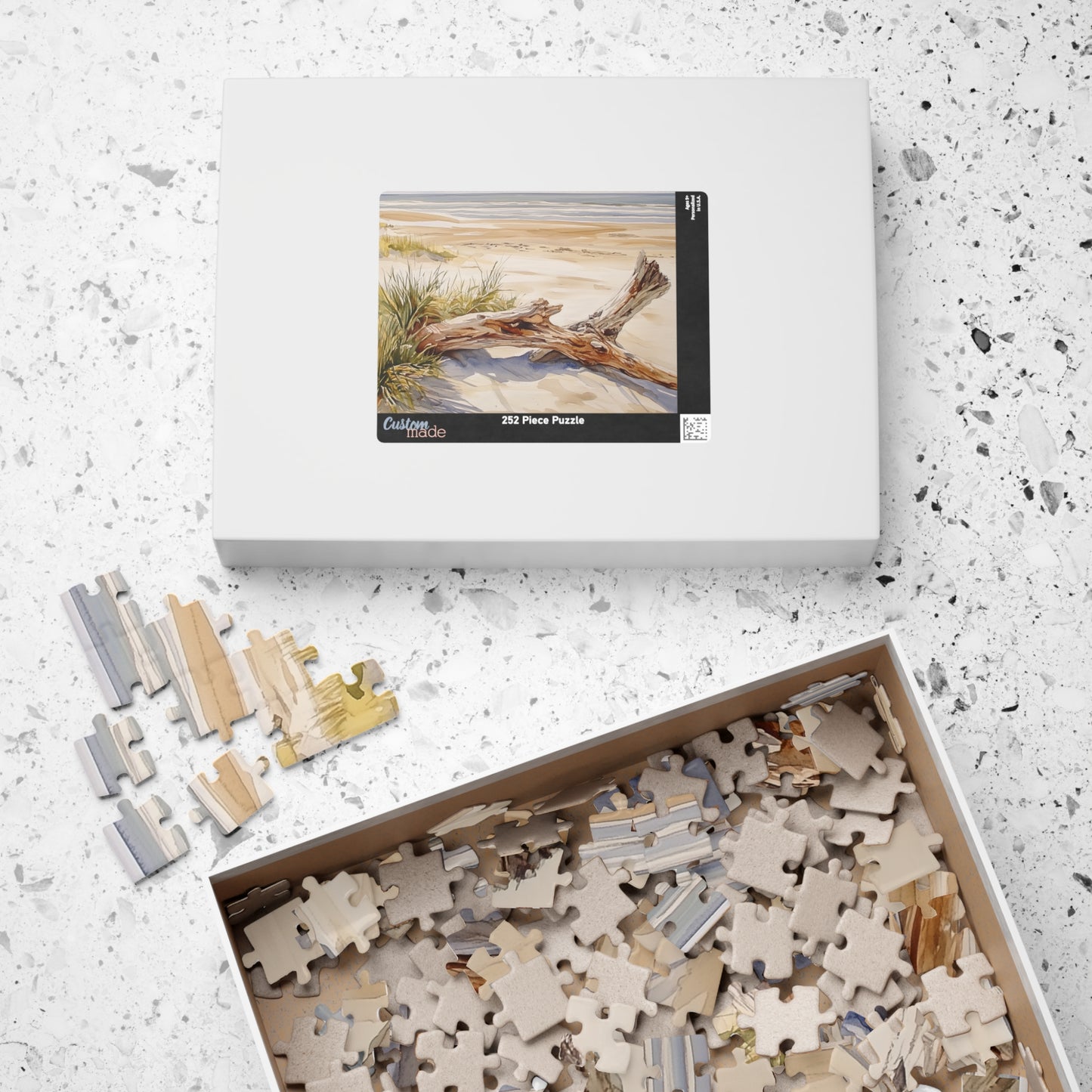 Golden Shore Driftwood Puzzle (110, 252, 520, 1014 Pieces) - Sunny Beach Puzzle, Coastal Decor, Nature Lover Gift, Relaxing Mindful Jigsaw