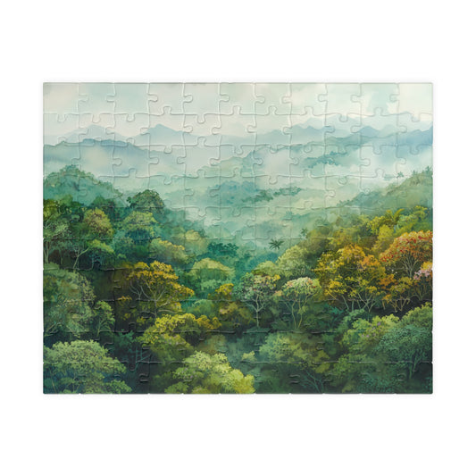 Misty Jungle Canopy Puzzle (110, 252, 520, 1014 Pieces) - Tropical Rainforest Puzzle, Green Nature Decor, Gift for Puzzle & Travel Lovers