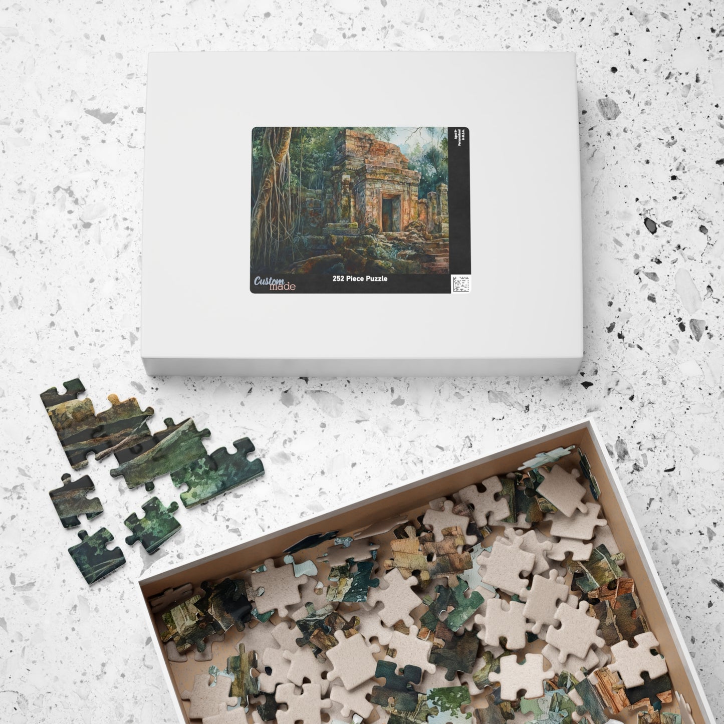 Jungle Ruins Puzzle (110, 252, 520, 1014 Pieces) - Ancient Stone Temple, Overgrown Jungle Puzzle, Mysterious Nature Decor