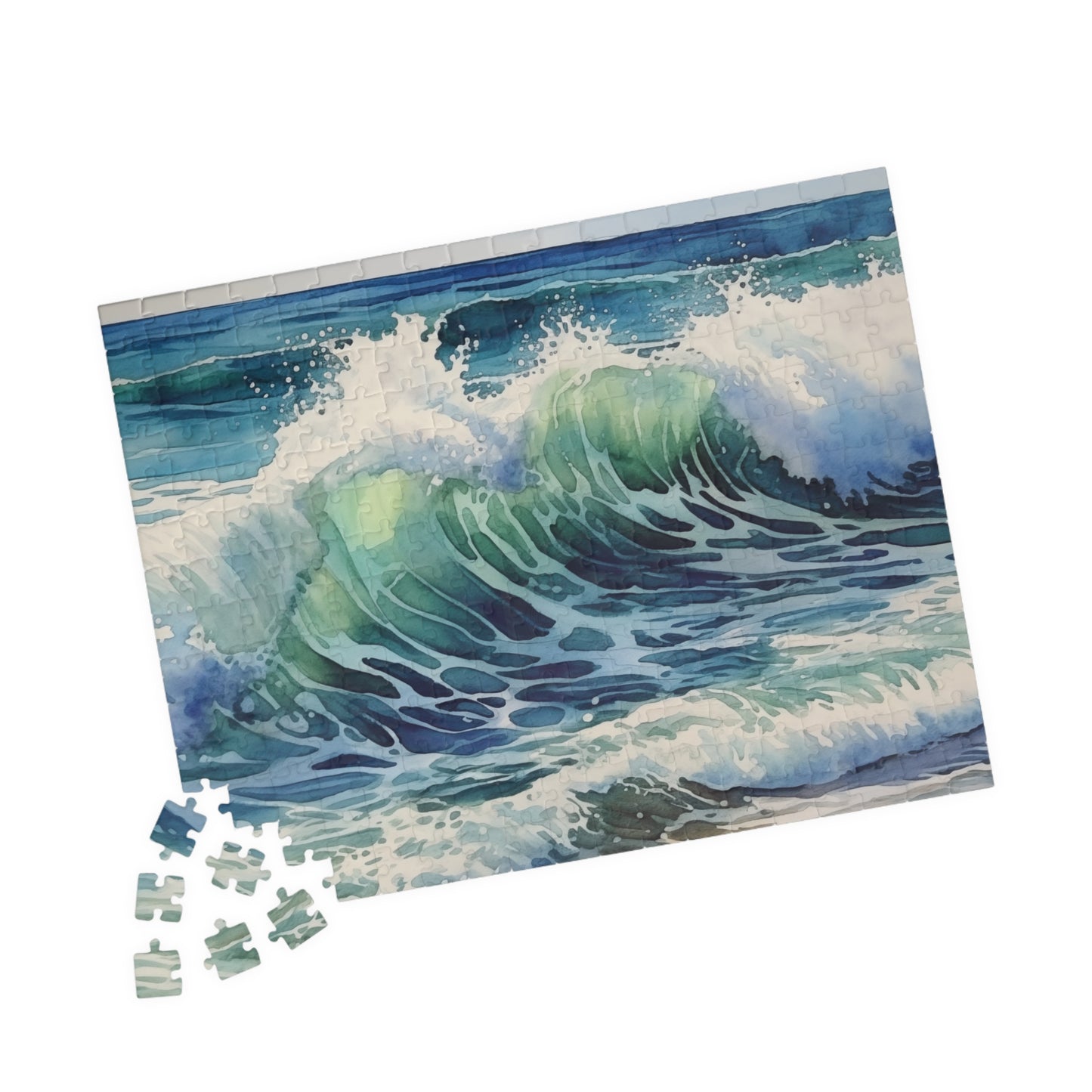 Excited Ocean Waves Puzzle (110, 252, 520, 1014 Pieces) - Dynamic Seascape Jigsaw, Coastal Wall Art, Ocean Lover Gift, Mindful Puzzle Play