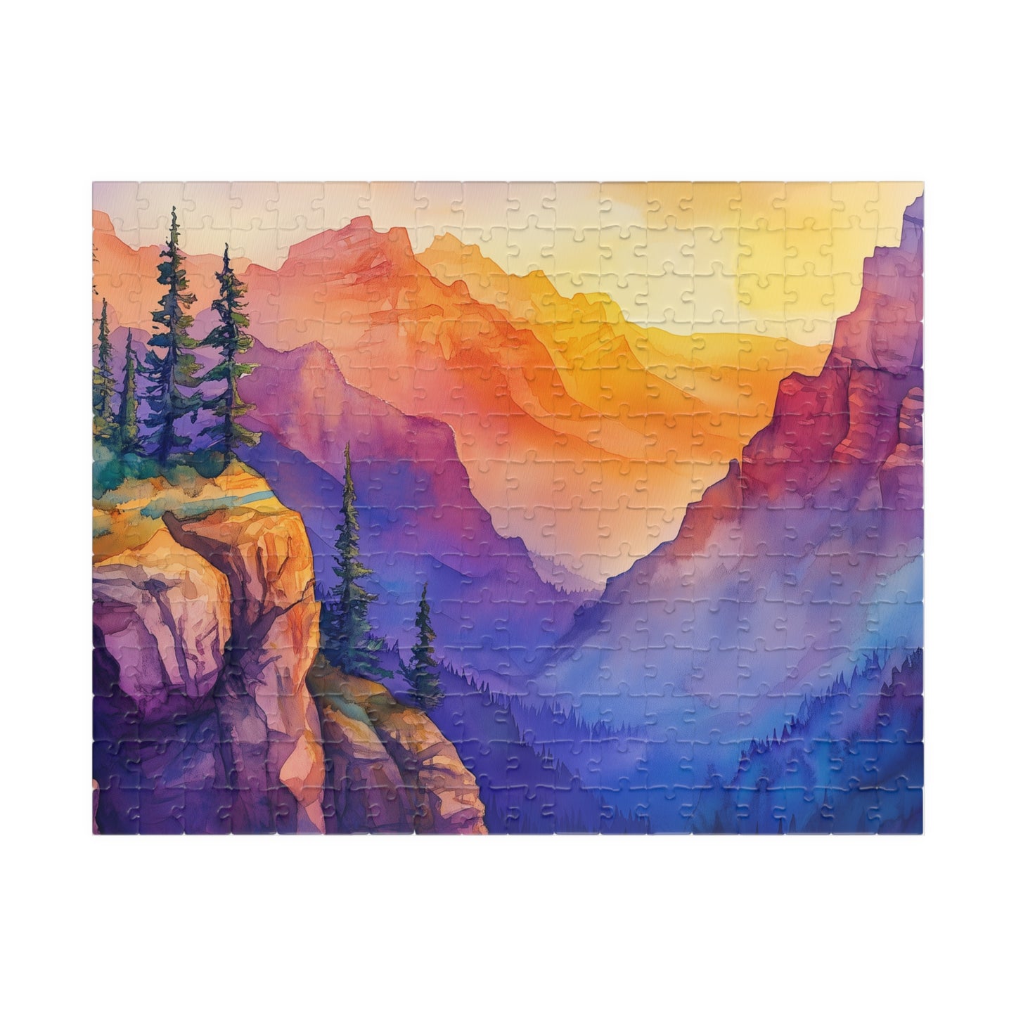 Painted Mountain Range Puzzle (110, 252, 520, 1014 Pieces) - Colorful Nature Puzzle, Sunset Landscape Art, Gift for Outdoor Lovers