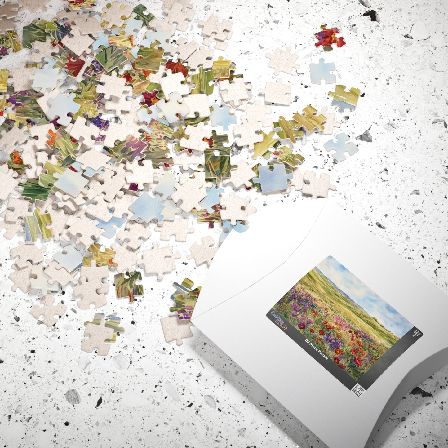 Prairie Meadow Puzzle (110, 252, 520, 1014 Pieces) - Wildflowers, Rolling Hills, Bright Spring Landscape, Perfect Gift for Nature Lovers