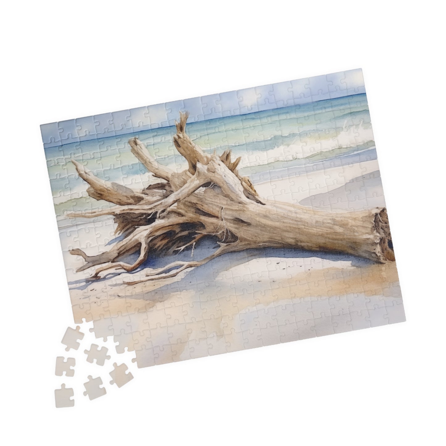 Driftwood Shoreline Puzzle (110, 252, 520, 1014 Pieces) - Beach Nature Puzzle, Calm Ocean Decor, Gift for Coastal Lovers, Relaxing Jigsaw