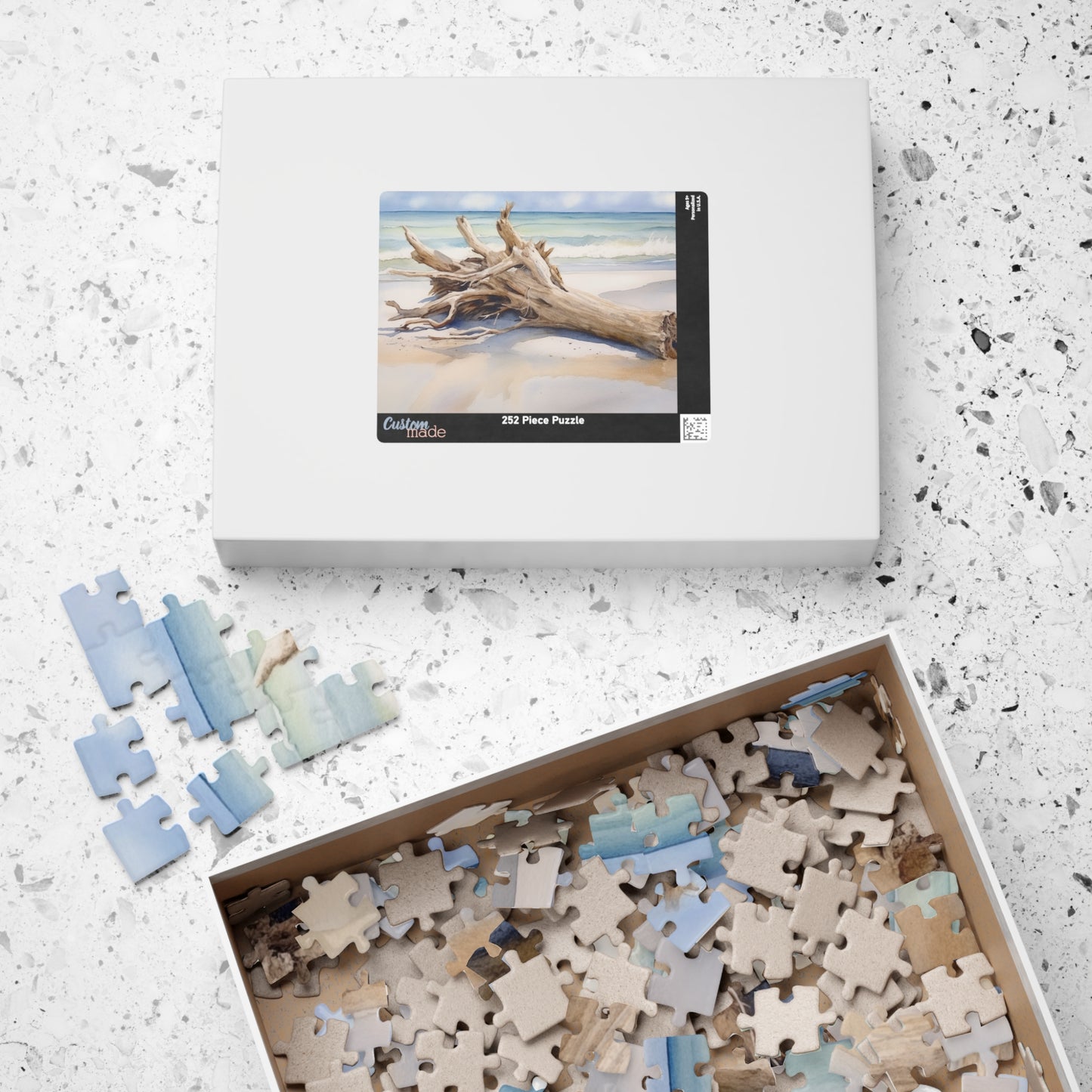 Driftwood Shoreline Puzzle (110, 252, 520, 1014 Pieces) - Beach Nature Puzzle, Calm Ocean Decor, Gift for Coastal Lovers, Relaxing Jigsaw