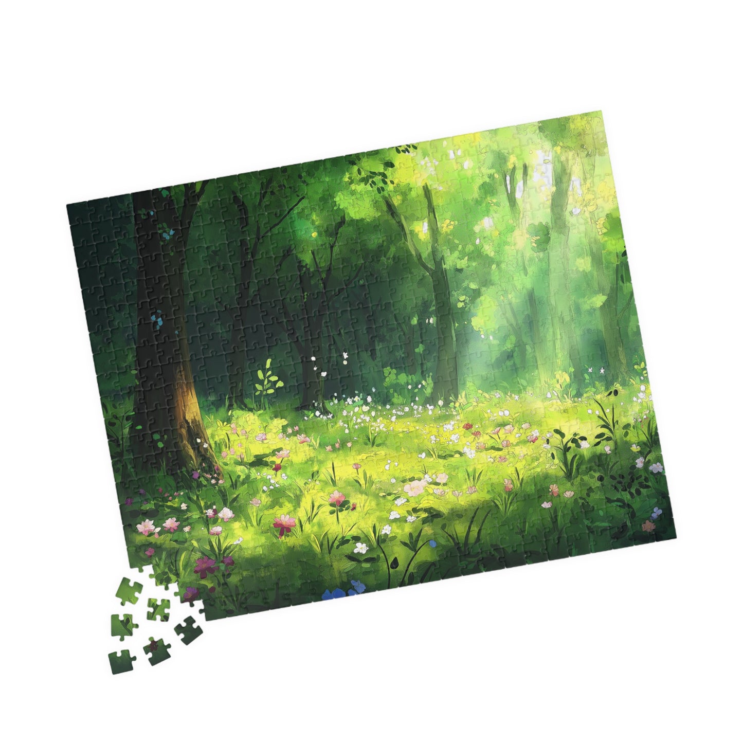Woodland Blooms Puzzle (110, 252, 520, 1014 Pieces) - Dreamy Forest Meadow Jigsaw, Nature-Lover Gift, Peaceful Puzzle for Adults