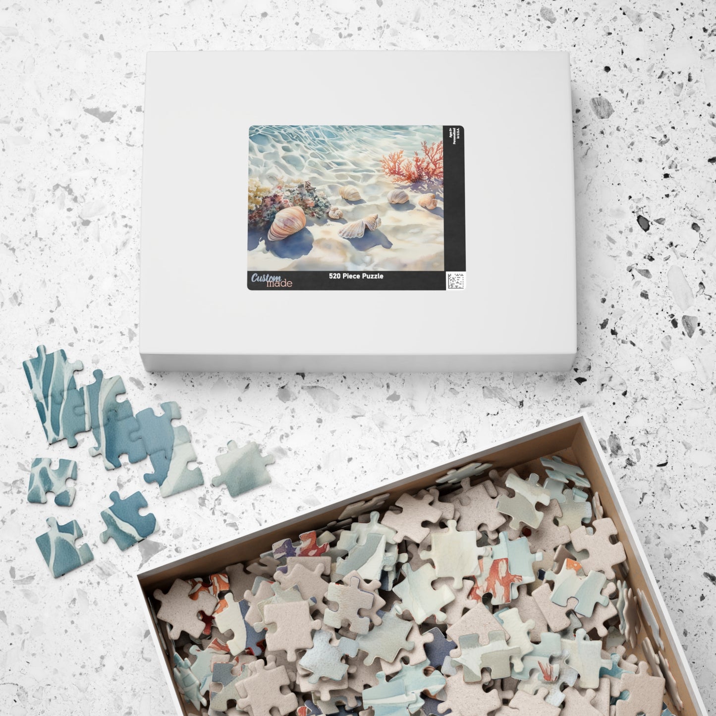 Sea Floor Treasures Puzzle (110, 252, 520, 1014 Pieces) - Shells, Coral, and Sunlit Ocean Beauty for Relaxing, Family-Friendly Fun