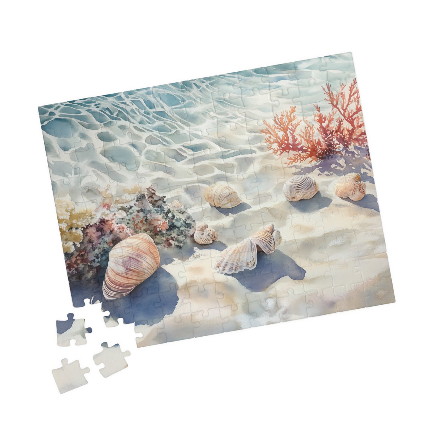 Sea Floor Treasures Puzzle (110, 252, 520, 1014 Pieces) - Shells, Coral, and Sunlit Ocean Beauty for Relaxing, Family-Friendly Fun