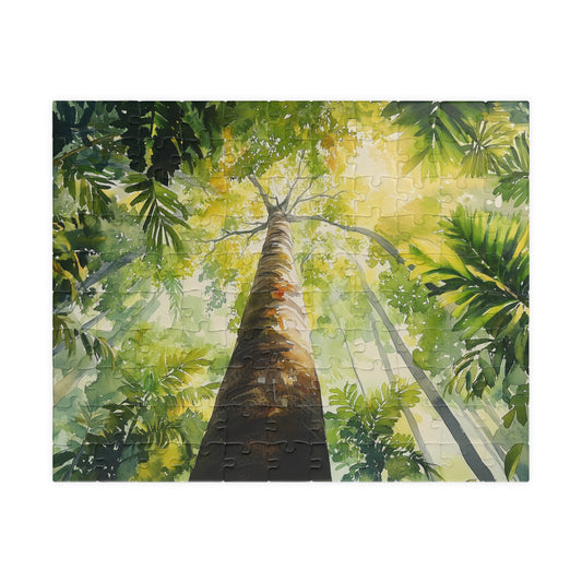 Jungle Canopy View Puzzle (110, 252, 520, 1014 Pieces) - Towering Rainforest Tree, Nature Perspective Puzzle, Gift for Jungle Lovers