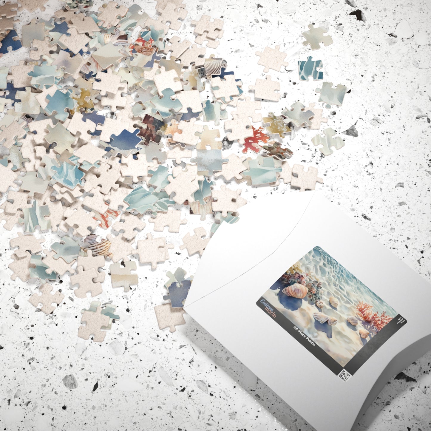 Sea Floor Treasures Puzzle (110, 252, 520, 1014 Pieces) - Shells, Coral, and Sunlit Ocean Beauty for Relaxing, Family-Friendly Fun