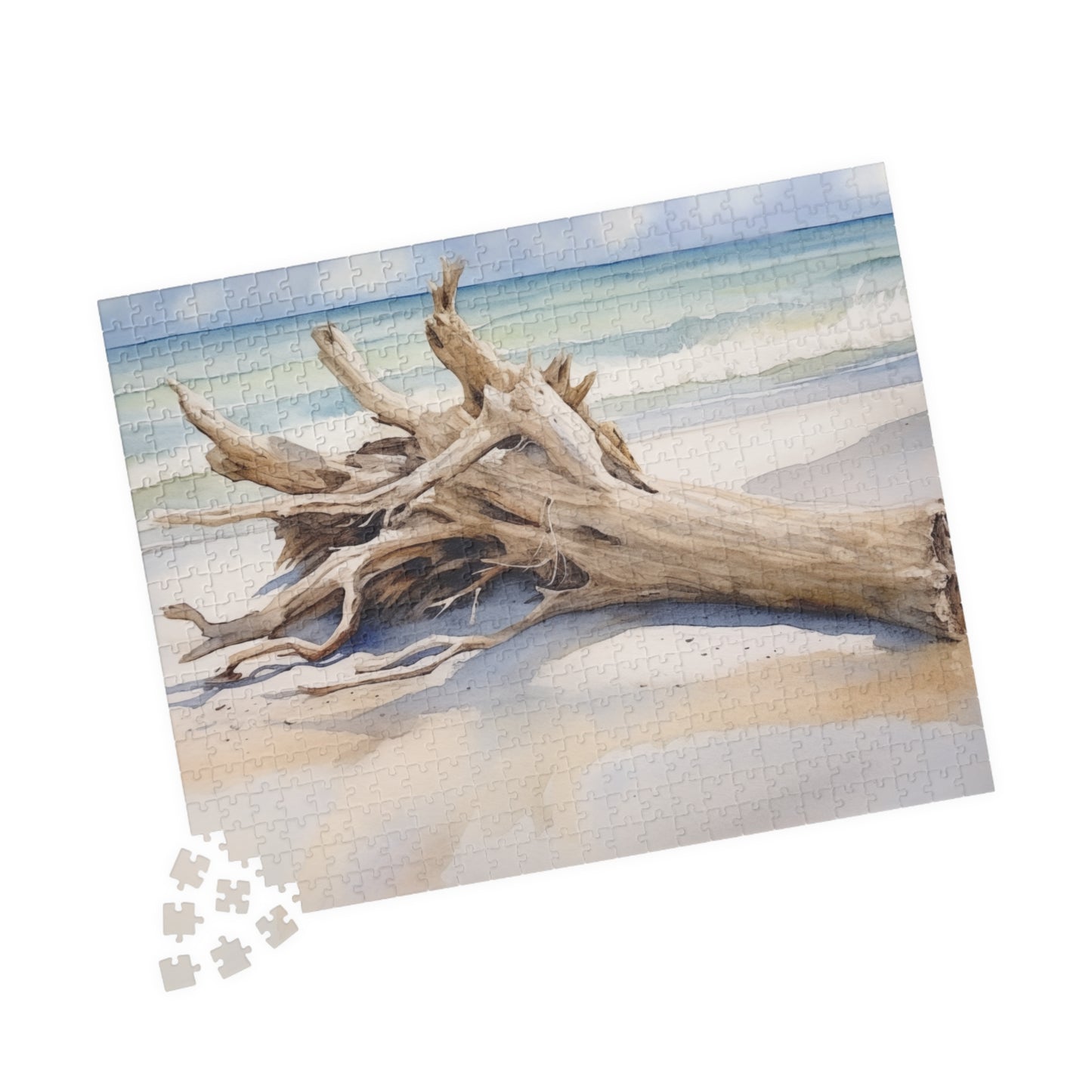 Driftwood Shoreline Puzzle (110, 252, 520, 1014 Pieces) - Beach Nature Puzzle, Calm Ocean Decor, Gift for Coastal Lovers, Relaxing Jigsaw