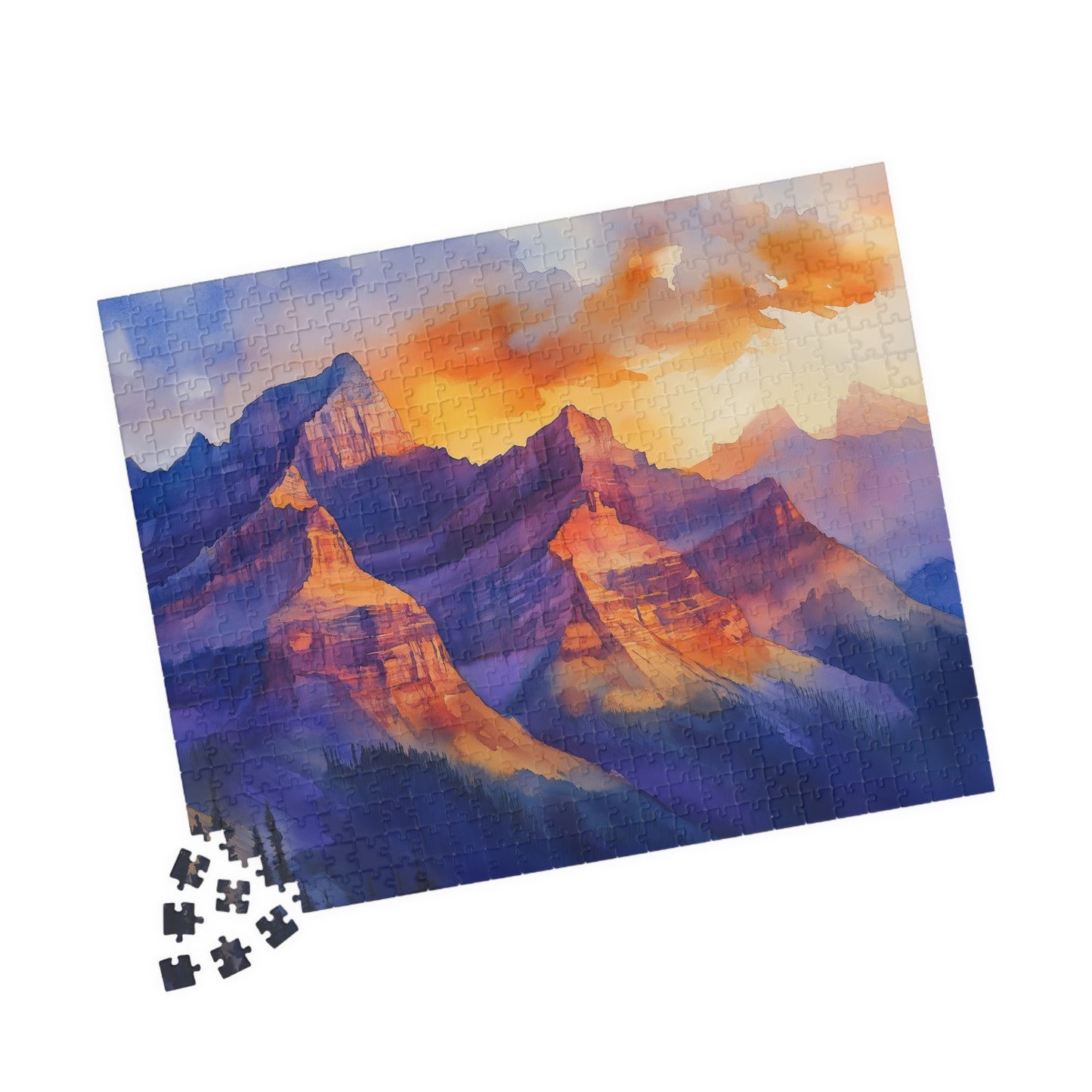 Desert Cliffs at Sunset Puzzle (110, 252, 520, 1014 Pieces) - Bold Southwest Landscape, Vibrant Nature Art Gift