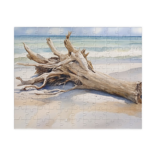 Driftwood Shoreline Puzzle (110, 252, 520, 1014 Pieces) - Beach Nature Puzzle, Calm Ocean Decor, Gift for Coastal Lovers, Relaxing Jigsaw
